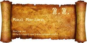 Maul Mariann névjegykártya